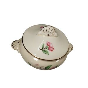 Vtg Magnolia Cunningham Pickett 22kt Gold Footed Sugar Bowl with Lid Handmade